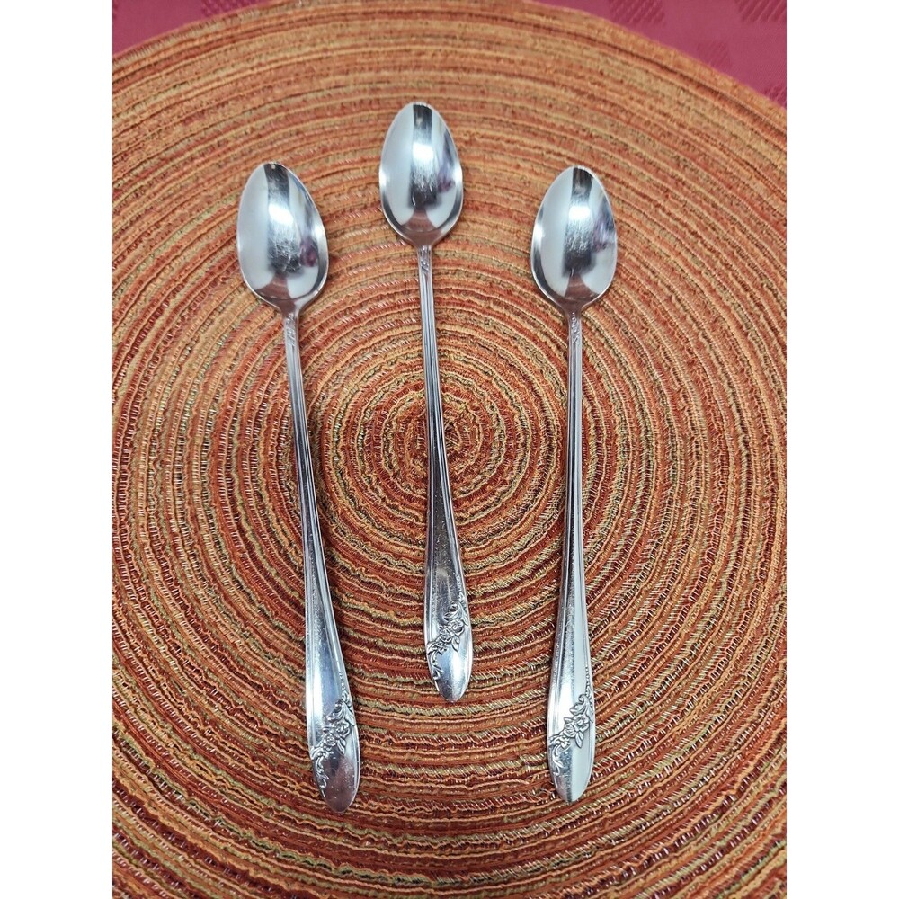 Oneida Community Tudor Plate Queen Bess II Set Of 3 7.5 InchIced Tea Spoons 1946